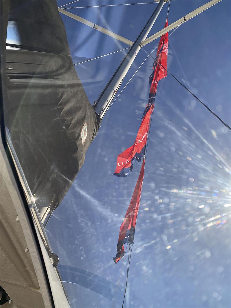 Great view of kite, main and rig from the brilliantly placed coachhouse windows - Jeanneau Sun Fast 3300 photo copyright John Curnow taken at  and featuring the Jeanneau class