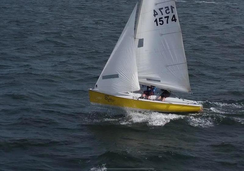 Howie and Danni during the Maylandsea Bay Kestrel Open photo copyright Paul Barnett taken at Maylandsea Bay Sailing Club and featuring the Kestrel class