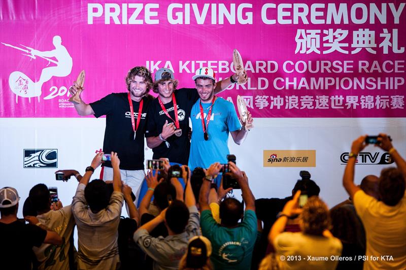 IKA Kiteboard Course Race World Championship men's podium photo copyright Xaume Olleros / PIS for KTA taken at  and featuring the Kiteboarding class