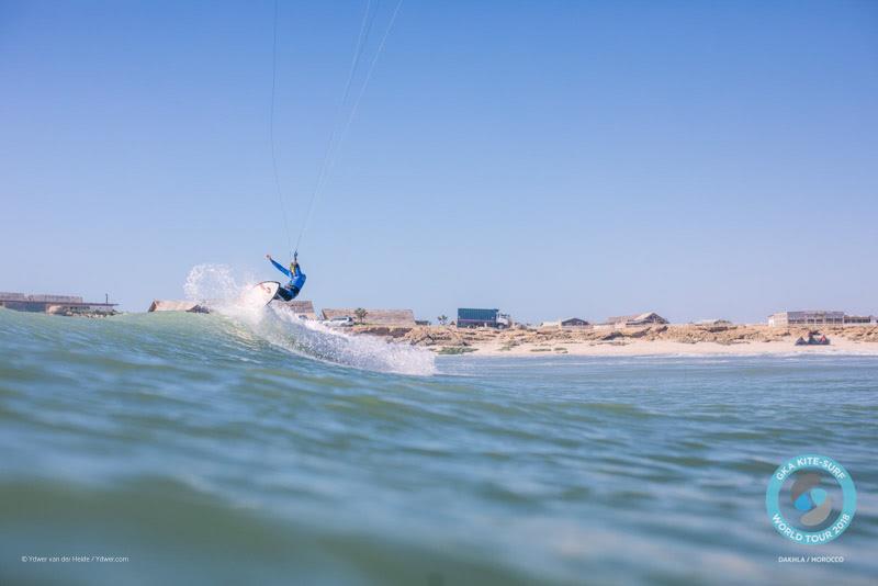 Keahi cracks one of the top in the light wind glassiness photo copyright Ydwer van der Heide taken at  and featuring the Kiteboarding class