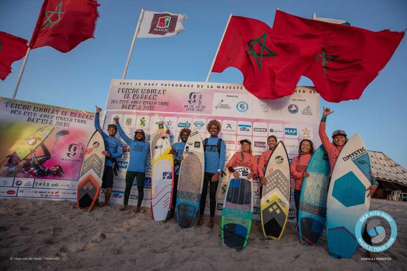 The Single Elimination finalists at the end of a long day of competition photo copyright Ydwer van der Heide taken at  and featuring the Kiteboarding class