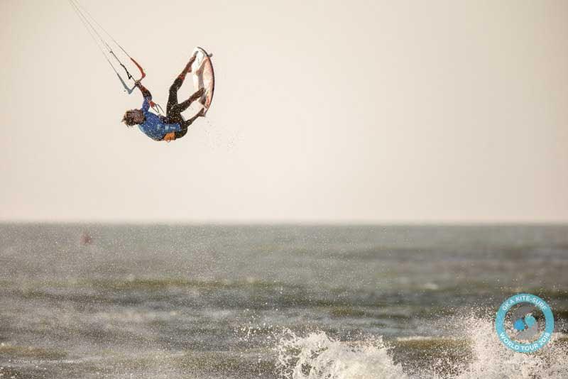 Frenchman Ralph Boelen explodes into action photo copyright Ydwer van der Heide taken at  and featuring the Kiteboarding class