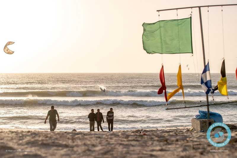 Flags go up as the sun starts to go down photo copyright Ydwer van der Heide taken at  and featuring the Kiteboarding class