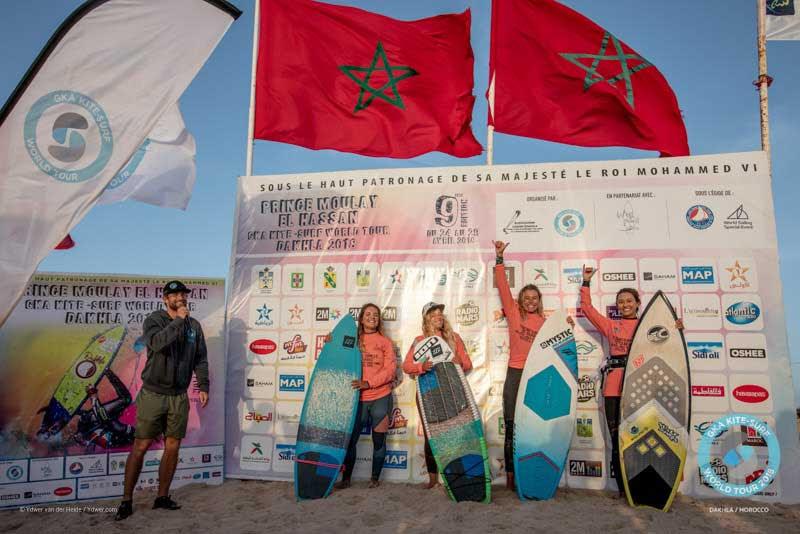 The women's podium photo copyright Ydwer van der Heide taken at  and featuring the Kiteboarding class