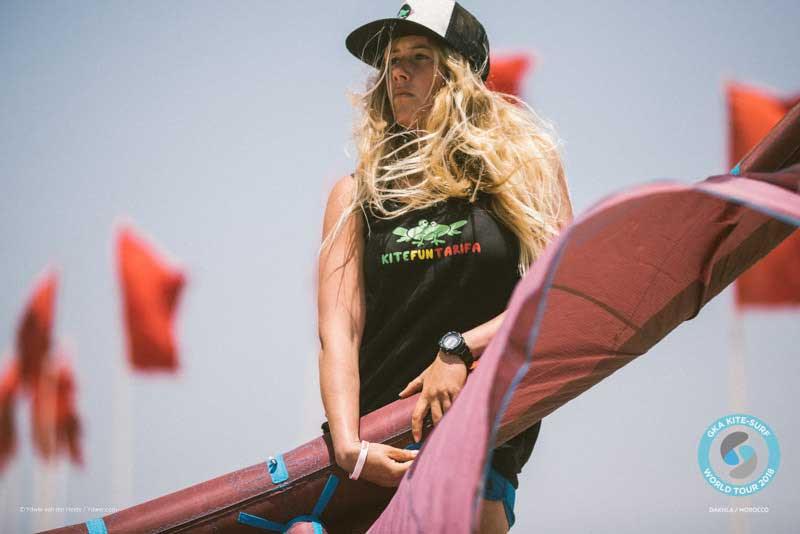 Carla was courageous today, but she couldn't match Ines' experience in the waves photo copyright Ydwer van der Heide taken at  and featuring the Kiteboarding class