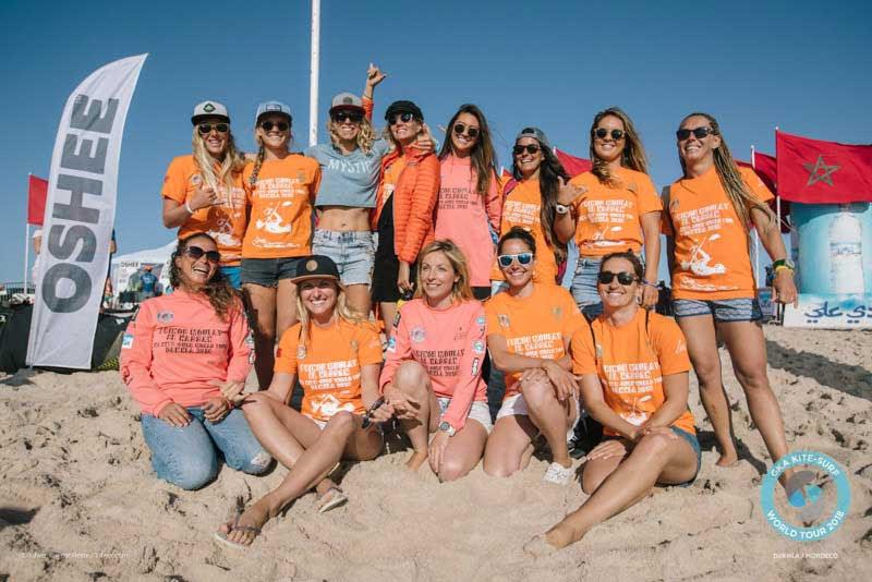 A strong women's fleet assembled at Foum El Bouir photo copyright Ydwer van der Heide taken at  and featuring the Kiteboarding class