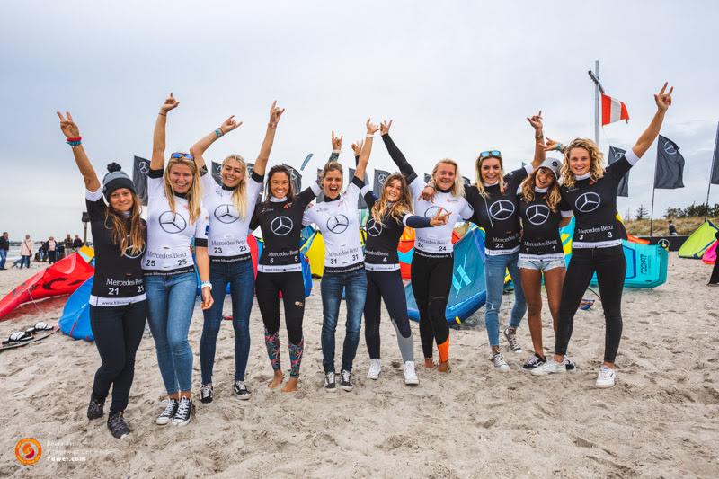 The women are seriously ready to rock! - GKA Kiteboarding World Tour ‘Air Games' 2018 photo copyright Ydwer van der Heide taken at  and featuring the Kiteboarding class