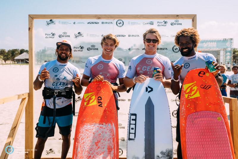 Men's single elimination podium - Day 2 - 2018 GKA Kite-Surf World Tour Prea, Round 6 - photo © Ydwer van der Heide