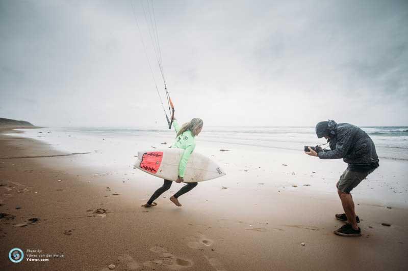 Frances hits the water in heat one - GKA Kite-Surf World Tour Torquay, Round 7, Day 2 - photo © Ydwer van der Heide