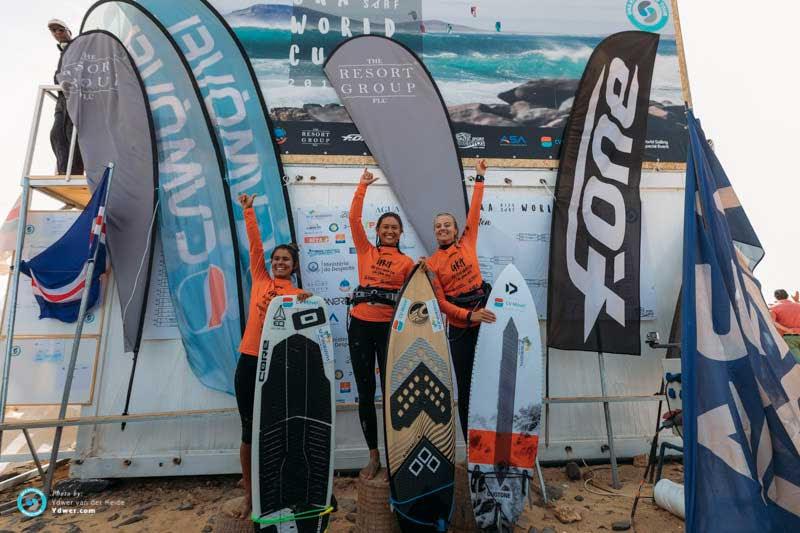 Women's podium - GKA Kite-Surf World Cup Cabo Verde, Day 2 - photo © Ydwer van der Heide