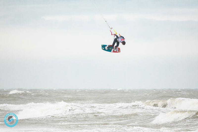 Maxime Chabloz sends it on every trick! A cruel blow for him today, but second position is a great start to the championship - GKA Freestyle World Cup Leucate photo copyright Svetlana Romantsova taken at  and featuring the Kiteboarding class