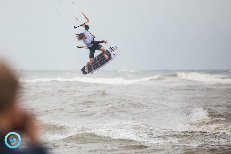 Carew wasn't going down without a fight though - 2019 GKA Kite-Surf World Cup Sylt - Day 1 photo copyright Svetlana Romantsova taken at  and featuring the Kiteboarding class