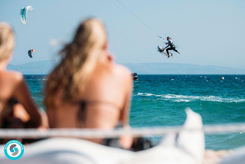 Great to have Willow-River Tonkin back at another event. He knows how to work it! - 2019 GKA Kite World Cup Tarifa photo copyright Ydwer van der Heide taken at  and featuring the Kiteboarding class