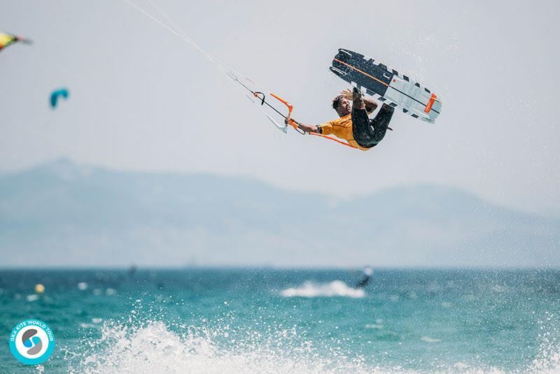 Adeuri Corniel was on fire in Freestyle heat 1 round 1, before conditions dropped back for the remaining three heats - GKA Kite World Cup Tarifa 2019 photo copyright Ydwer van der Heide taken at  and featuring the Kiteboarding class