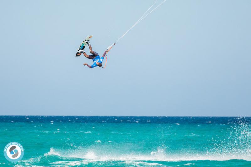 Adeuri Corniel took on all comers on day one - GKA Freestyle World Cup Fuerteventura 2019 photo copyright Svetlana Romantsov taken at  and featuring the Kiteboarding class