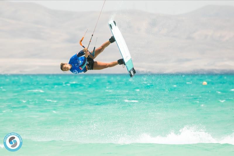 Mikaili made it happen, but only just - GKA Freestyle World Cup Fuerteventura 2019 photo copyright Svetlana Romantsova taken at  and featuring the Kiteboarding class