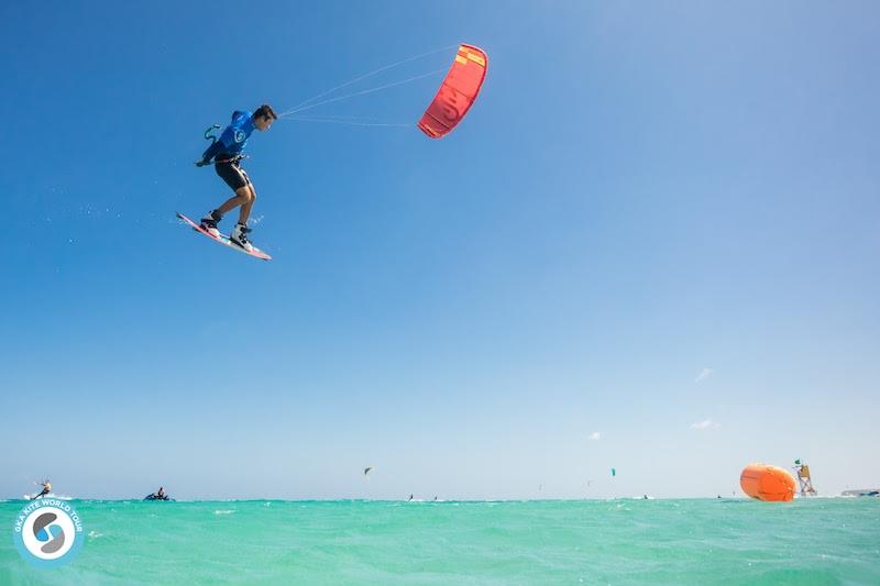 Arthur Guillebert makes the pass in today's Best Trick comp photo copyright Svetlana Romantsova taken at  and featuring the Kiteboarding class
