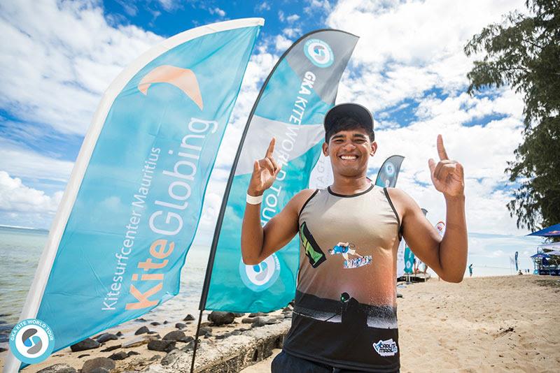 Carlos Mario is ready for action! - 2019 GKA Kite World Cup Mauritius, Day 2 photo copyright Ydwer van der Heide taken at  and featuring the Kiteboarding class