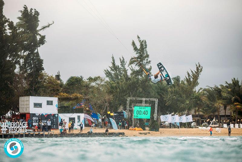 Mikaili powering through - 2019 GKA Kite World Cup Mauritius photo copyright Ydwer van der Heide taken at  and featuring the Kiteboarding class