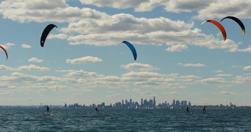 Kite foilers at Sail Sandy Regatta photo copyright Nicholas Duell taken at Sandringham Yacht Club and featuring the Kiteboarding class