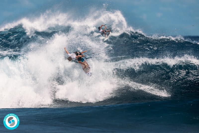 Look at me! Commanding attention - the judges had a tough job on today - 2019 GKA Kite World Cup Mauritius, day 6 photo copyright Ydwer van der Heide taken at  and featuring the Kiteboarding class