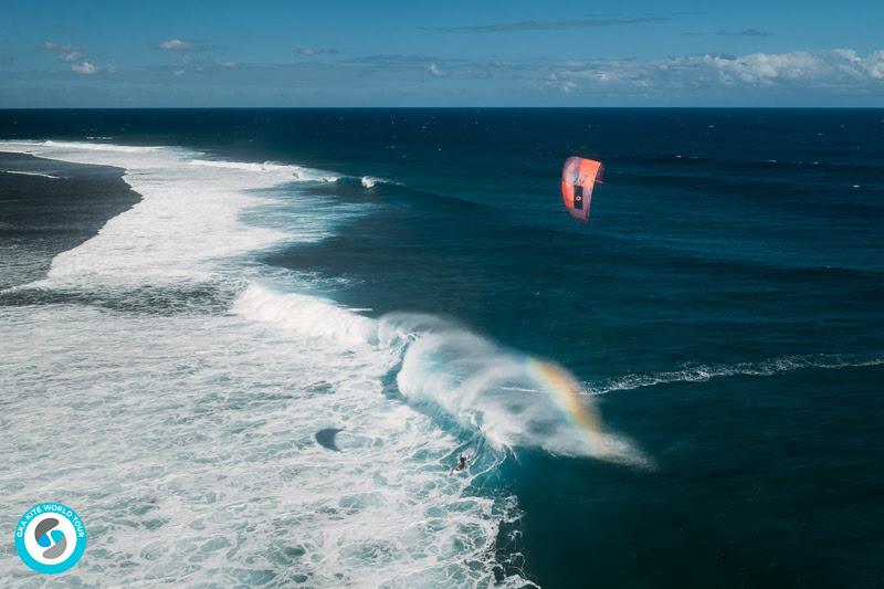 Ninja, riding on rainbows for much of the day - 2019 GKA Kite World Cup Mauritius, final day photo copyright Ydwer van der Heide taken at  and featuring the Kiteboarding class