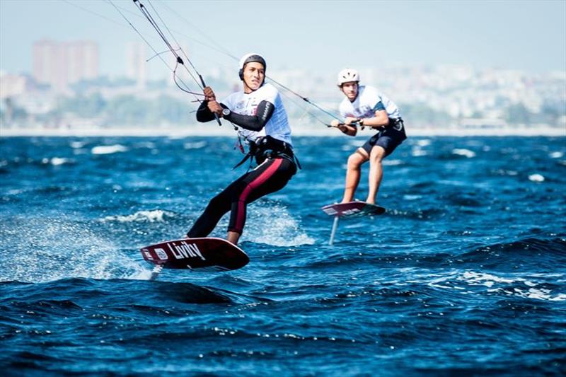 2019 KiteFoil World Series in Sardinia, Italy - Day 1 photo copyright IKA / Alex Schwarz taken at  and featuring the Kiteboarding class