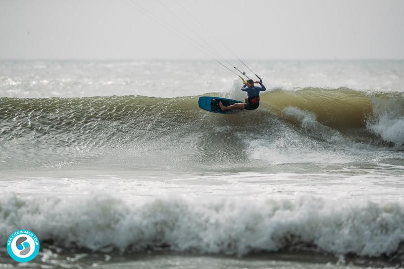 Kirsty, right at home and picking out the best waves - GKA Kite World Cup Dakhla, Day 6 photo copyright Ydwer van der Heide taken at  and featuring the Kiteboarding class