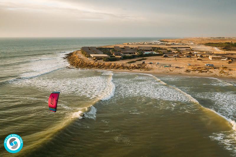 From bed to beach. Reeling and peeling out front of Westpoint - GKA Kite World Cup Dakhla, Day 7 photo copyright Ydwer van der Heide taken at  and featuring the Kiteboarding class