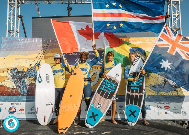 Podium stoke - GKA Kite World Cup Dakhla - photo © Ydwer van der Heide