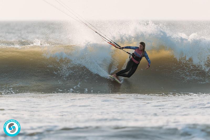 Her eyes are on the ultimate prize - Carla made her biggest comeback and will now face Kirsty Jones in tomorrow's final after the heat was postponed at the close of play today - GKA Kite World Cup Dakhla, day 9 photo copyright Ydwer van der Heide taken at  and featuring the Kiteboarding class