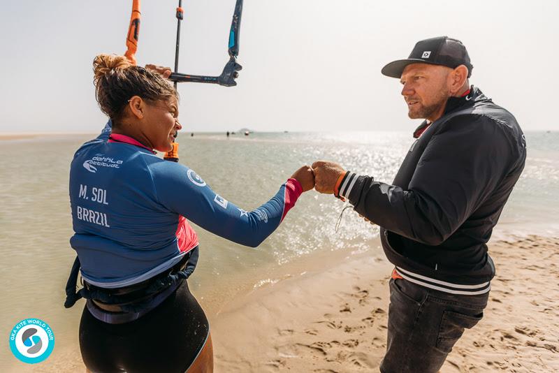 Mikaili Sol and her coach Fabio Ingrosso have done it again - GKA Kite World Cup Dakhla, Day 10 photo copyright Ydwer van der Heide taken at  and featuring the Kiteboarding class