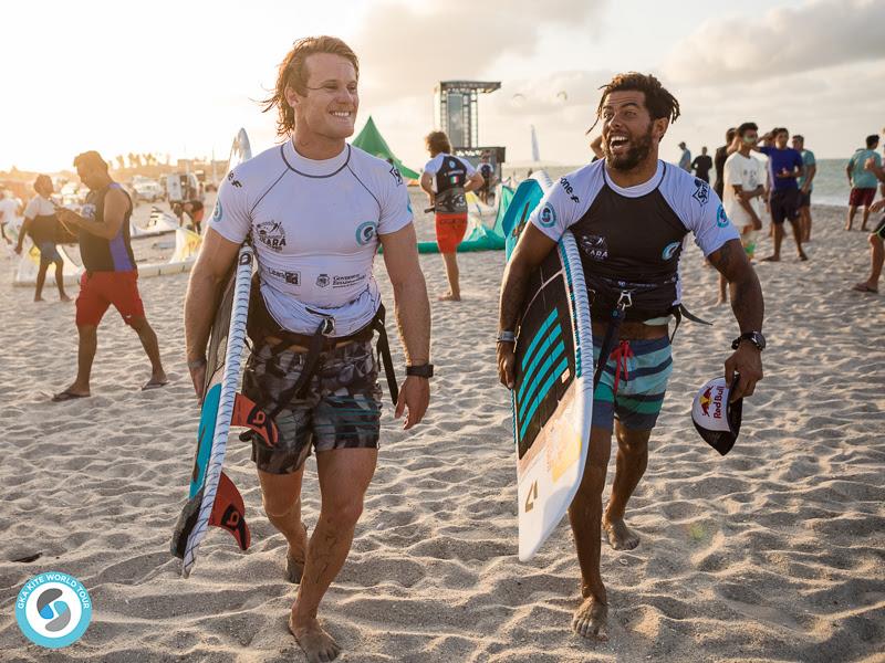 Finalists, James and Airton - 2019 GKA Kite-Surf World Cup Prea day 1 photo copyright Svetlana Romantsova taken at  and featuring the Kiteboarding class