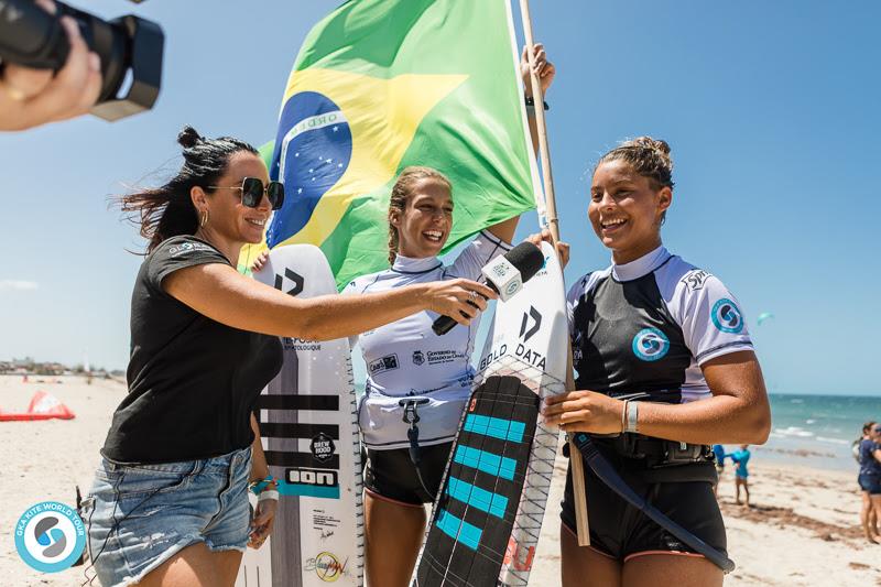 Marcela and Mika on the mic - GKA Kite-Surf World Cup Prea day 2 photo copyright Svetlana Romantsova taken at  and featuring the Kiteboarding class