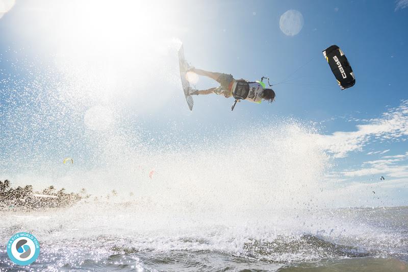 Louka Pitot got things rolling in heat one, narrowly beating Luis Alberto Cruz - 2019 GKA Freestyle World Cup Cumbuco, day 1 photo copyright Svetlana Romantsova taken at  and featuring the Kiteboarding class