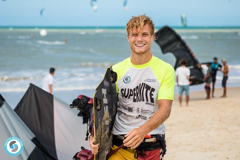 Bavarian Xavier Kiebler never expected to win a heat in his first World Cup event. He was super stoked he did in round two though! Can he carry that forward? - 2019 GKA Freestyle World Cup Cumbuco, day 2 photo copyright Svetlana Romantsova taken at  and featuring the Kiteboarding class