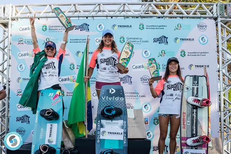 Podium - 2019 GKA Freestyle World Cup Cumbuco photo copyright Svetlana Romantsova taken at  and featuring the Kiteboarding class