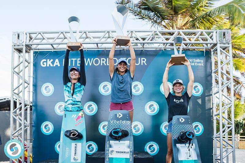 Podium - 2019 GKA Freestyle World Cup Cumbuco photo copyright Svetlana Romantsova taken at  and featuring the Kiteboarding class