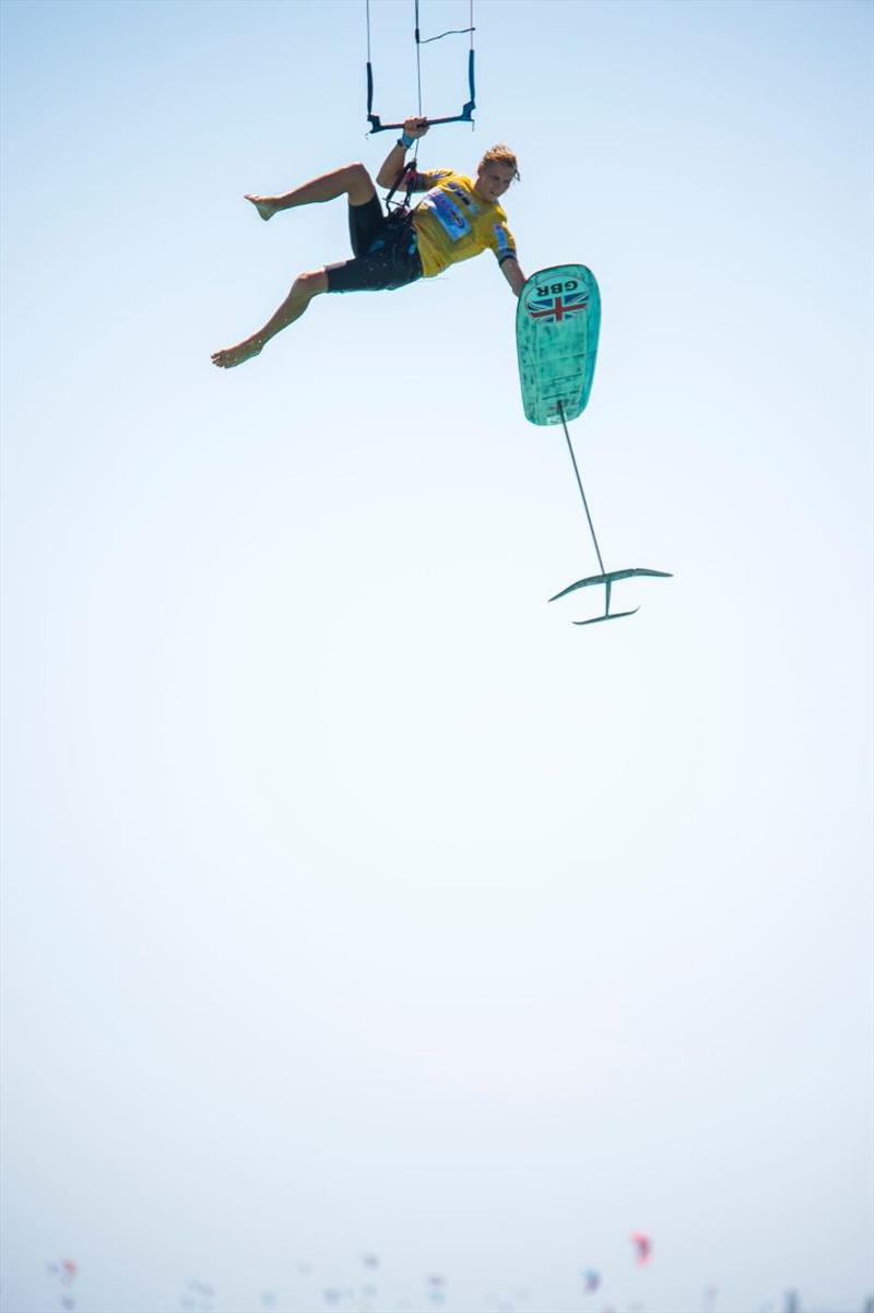 Olly Bridge finish line - Red Bull Lighthouse to Leighton Kiteboard Race photo copyright Gordon Pettigrew taken at  and featuring the Kiteboarding class