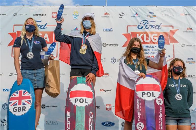 Top three women - 2020 Formula Kite Individual European Championships - photo © Eureka / Dominik Kalamus