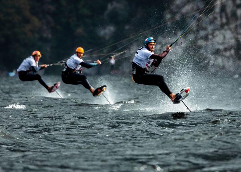 Maxime Nocher (FRA) showed impressive speed - Formula Kite Mixed Team Relay European Championships, Day 4 photo copyright IKA / Alex Schwarz taken at  and featuring the Kiteboarding class