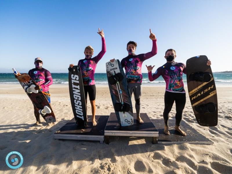 Men Podium - GKA Freestyle World Cup Tarifa 2021, Day 3 photo copyright Samuel Cardenas taken at  and featuring the Kiteboarding class