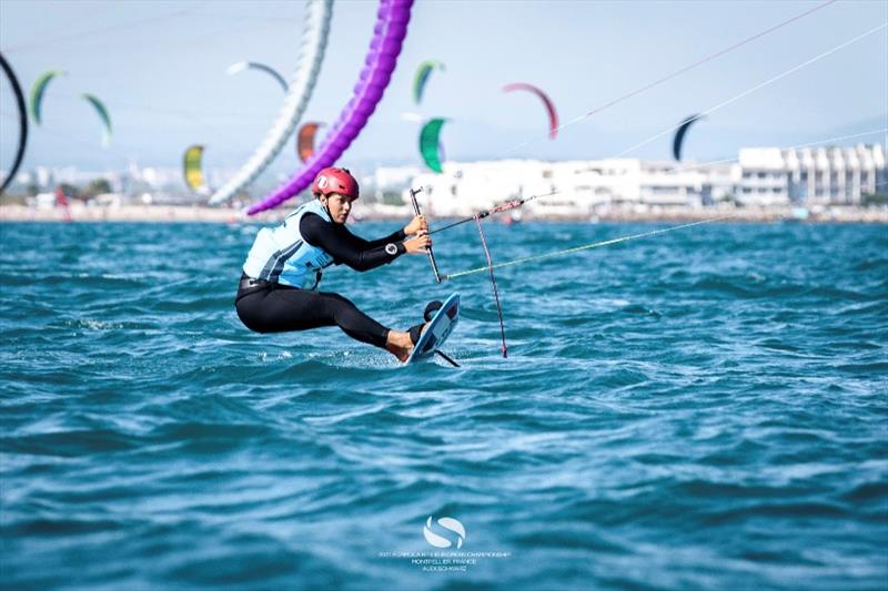 Lauriane Nolot (FRA) - Formula Kite & A's Youth Foil Europeans day 4 photo copyright IKA / Alex Schwarz taken at  and featuring the Kiteboarding class