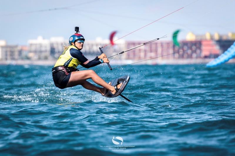 Daniela Moroz (USA) - Formula Kite & A's Youth Foil Europeans day 4 photo copyright IKA / Alex Schwarz taken at  and featuring the Kiteboarding class