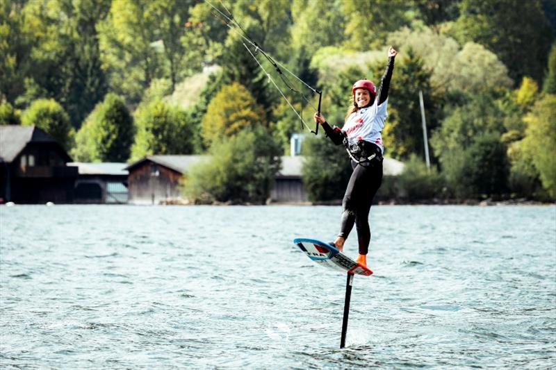 Lauriane Nolot (FRA) - Upper Austria KiteFoil Grand Prix Traunsee, day 4 photo copyright IKA / Alex Schwarz taken at  and featuring the Kiteboarding class