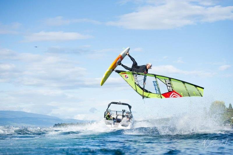 Balz Muller flying high on a tow-in run at last years GVA Wind Festival - photo © EFPT