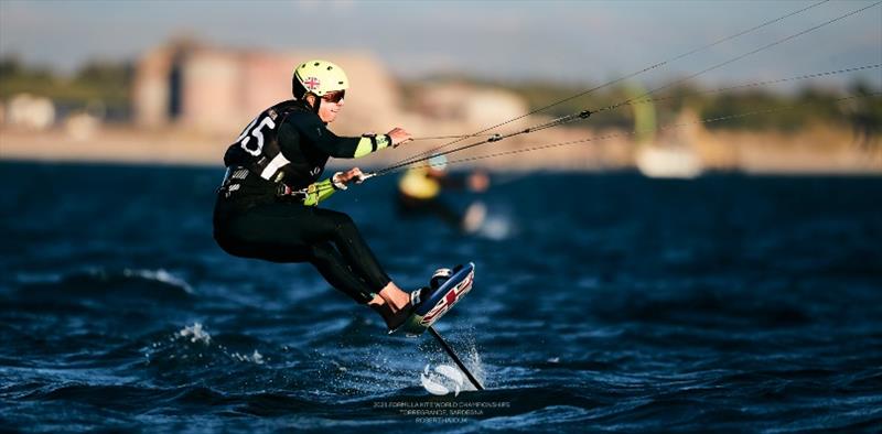 Ellie Aldridge (GBR) - 2021 Formula Kite World Championships in Torregrande, Sardinia - Day 3 photo copyright IKA Media / Robert Hajduk taken at  and featuring the Kiteboarding class