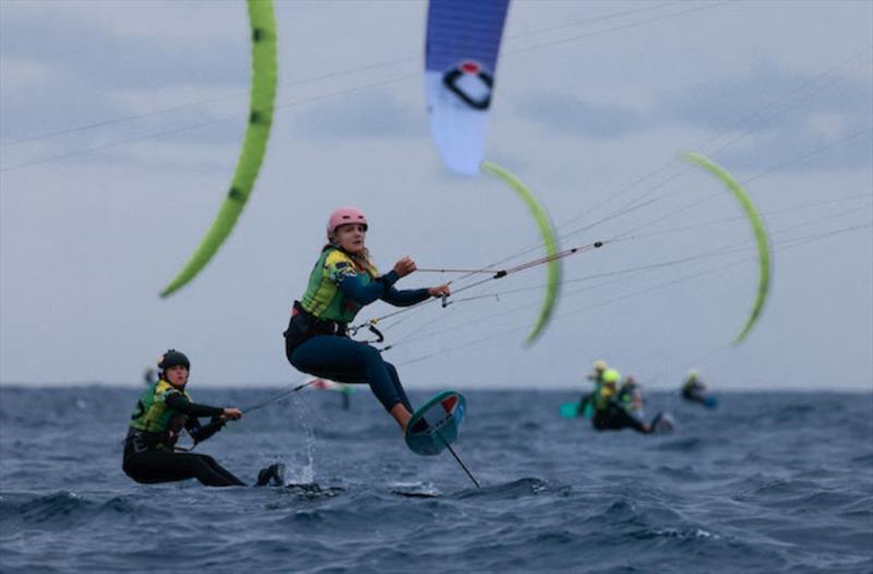 Poema Newland in harmony with the board and the waves - 2021 KiteFoil World Series Fuerteventura, Day 3 photo copyright IKA Media / Sailing Energy taken at  and featuring the Kiteboarding class