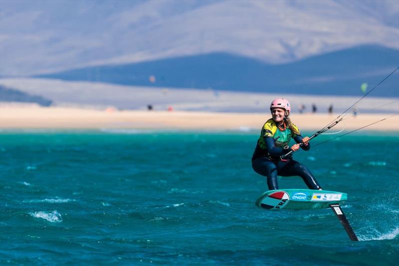 Poema Newland on her way to winning the women's division - 2021 KiteFoil World Series Fuerteventura - photo © IKA Media / Sailing Energy