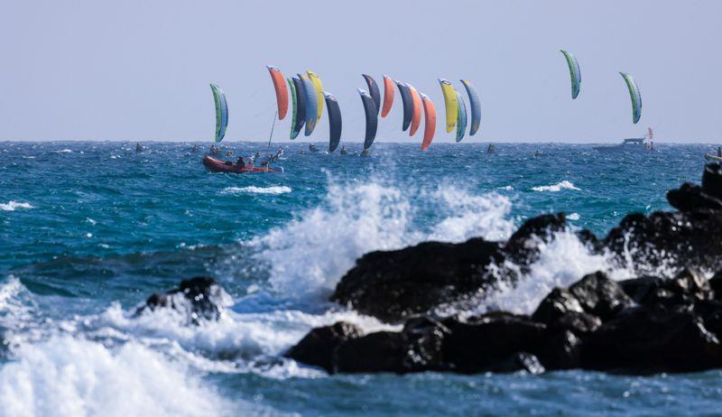 Final race start of the event, and the season - 2021 KiteFoil World Series Gran Canaria photo copyright IKA Media / Sailing Energy taken at  and featuring the Kiteboarding class